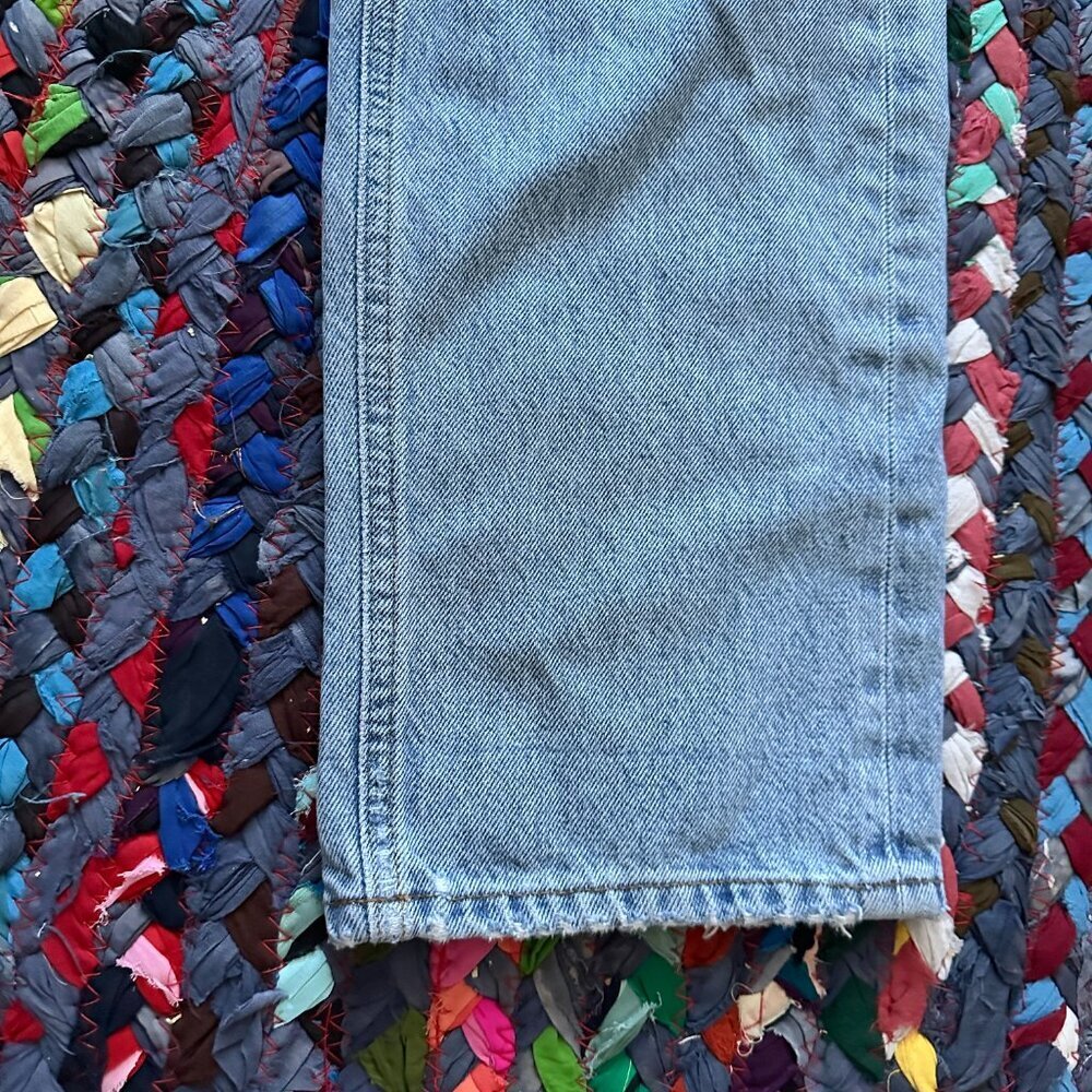 AGOLDE Light Wash High Rise Straight Leg Jeans Women's Size 23 Distressed Denim - Picture 7 of 16